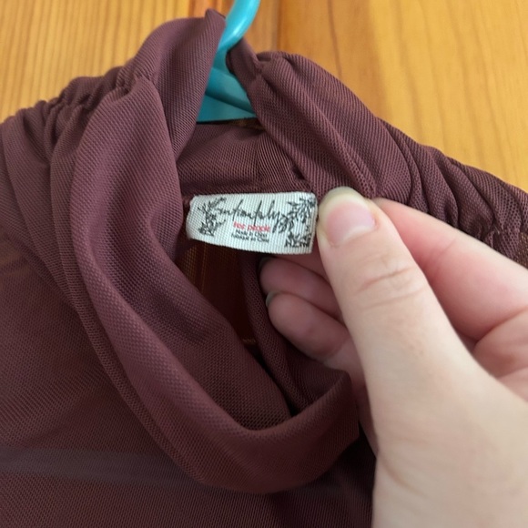 Free People Intimately Under It All Sheer Bodysuit in Chocolate Brown - Picture 5 of 6